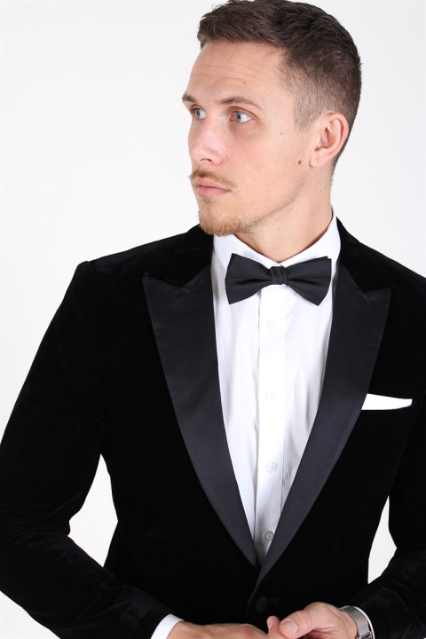 Only & Sons Manny Velvet Tux Blazer Black