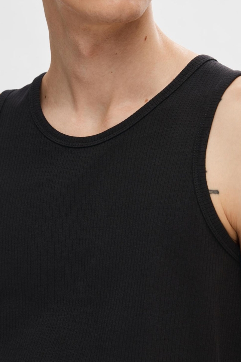 Selected Spencer Rib Tank Top Black