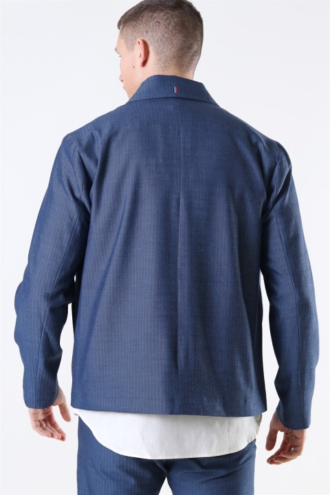 Les Deux Marseille Herringbone Jakke Dark Navy