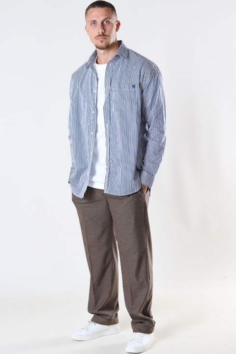 Woodbird Stoll Stripe Shirt Blue-White