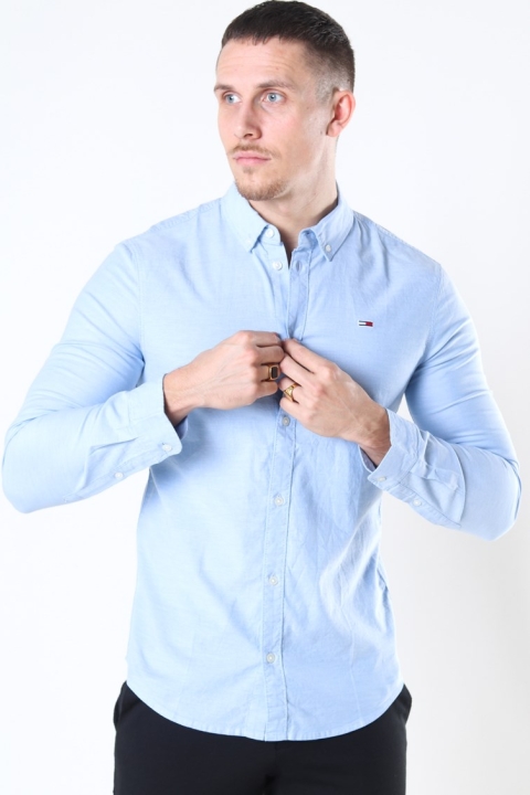 Tommy Jeans Slim Stretch Oxford Skjorte Perfume Blue