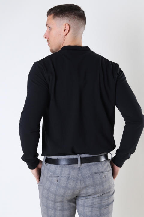 Kronstadt Albert Organic/Recycled L/S polo Black