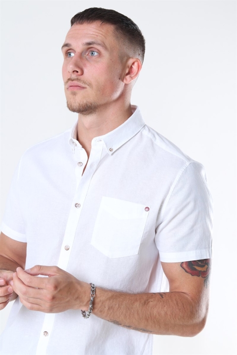 Solid Bill SS BD Lin Skjorte White