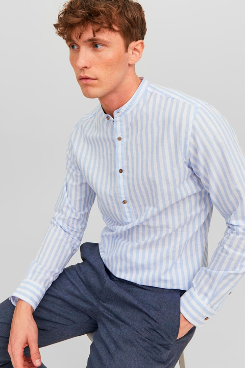 Jack & Jones JPRBLASUMMER HALF PLACKET SHIRT L/S SN Cashmere Blue