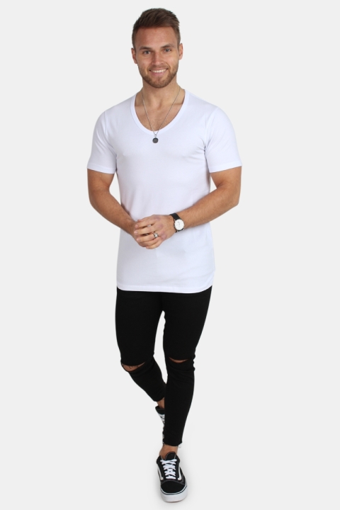 Jack & Jones Basic V-Neck T-skjorte S/S Opt White