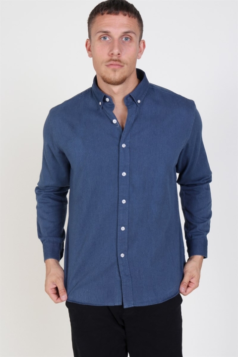 Clean Cut Sälen Flannel Skjorte Denim Blue
