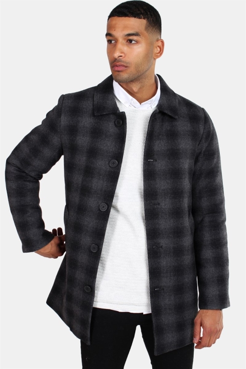 Clean Cut Halmstad Wool Frakk Grey Checked