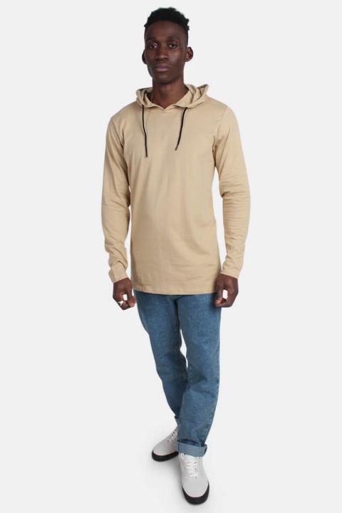 Basic Brand Hooded T-skjorte Sand