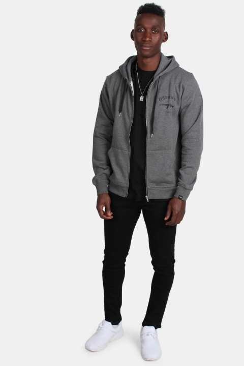 Defend Paris Hoodie Paris Zip Hood Grey