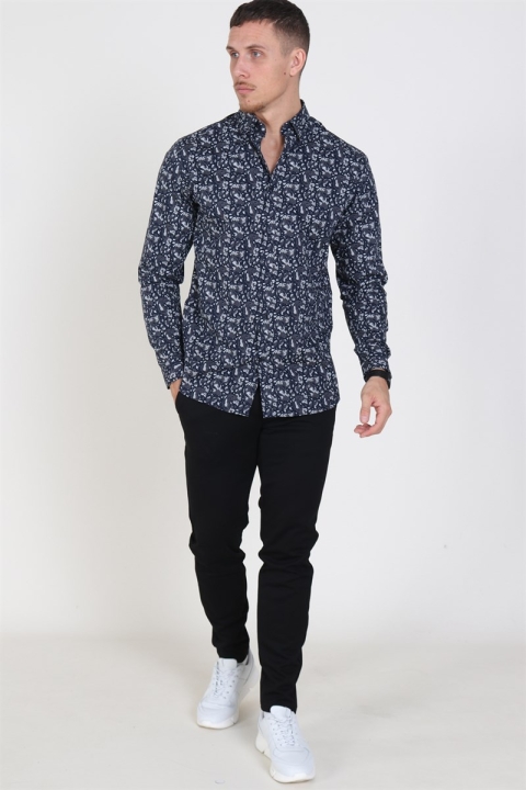 Jack & Jones Focus Paisley Skjorte Navy Blazer