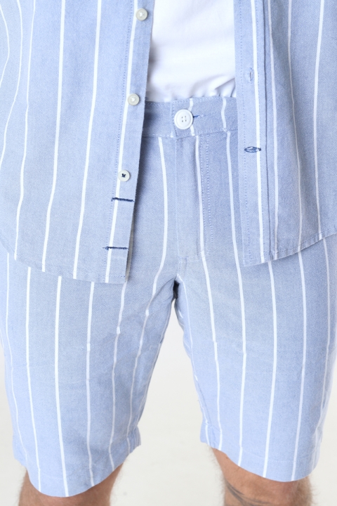 Kronstadt Hector Oxford stripe 4 shorts Light Blue