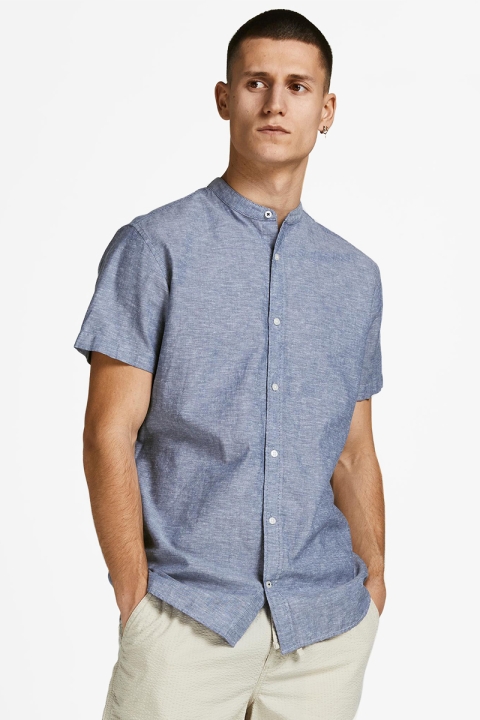 Jack & Jones JPRBLASUMMER BAND SHIRT S/S SN Faded Denim