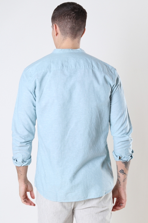 Jack & Jones SUMMER LINEN BAND SHIRT L/S Bay