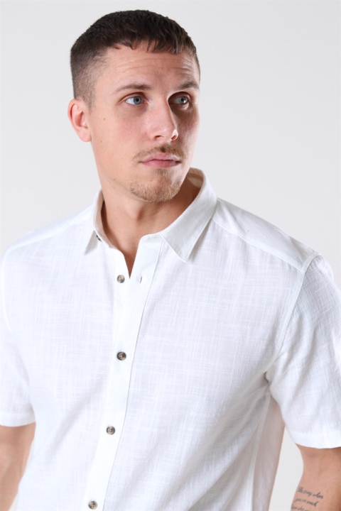 Only & Sons Slub SS Linen Look Skjorte White