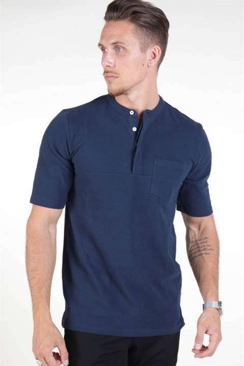 Jack & Jones Nash Pique Tunic SS T-skjorte Navy Blazer