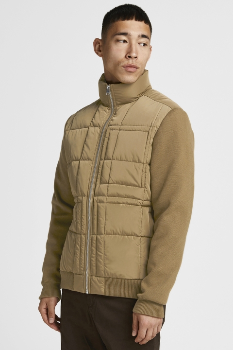 Jack & Jones JPRBLAROCCO QUILTED KNIT JKT SN Dark Coat Khaki