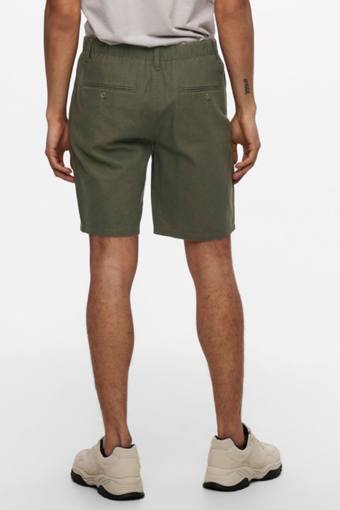 ONLY & SONS ONSLEO SHORTS LINEN MIX GW 9201 NOOS Olive Night