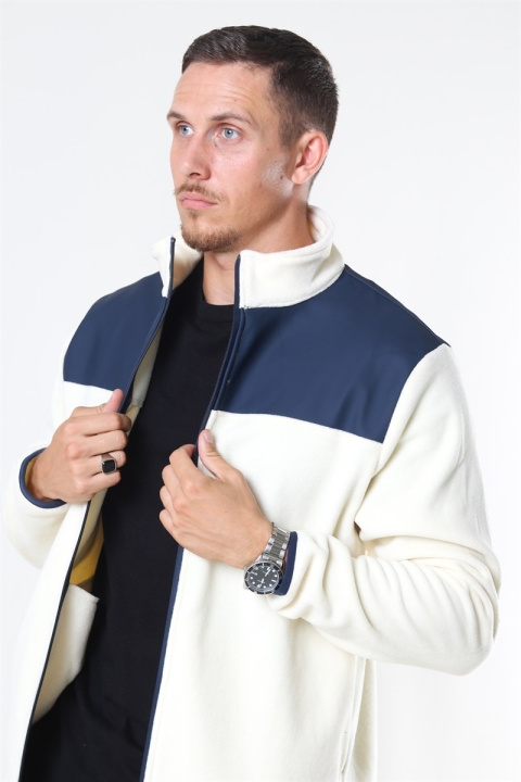 Rains Fleece Zip Puller Jakke Off White