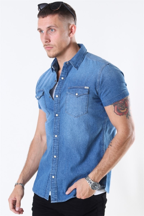 Jack & Jones Sheridan Skjorte S/S Medium Blue Denim