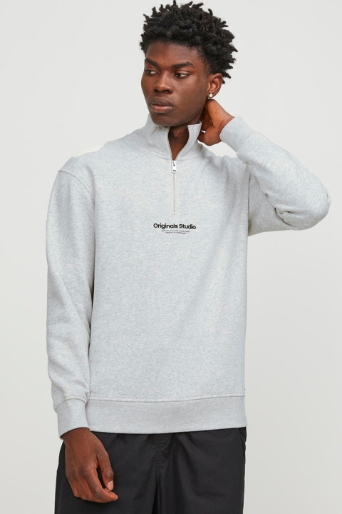 Jack & Jones Vesterbro Sweat Half Zip White Melange