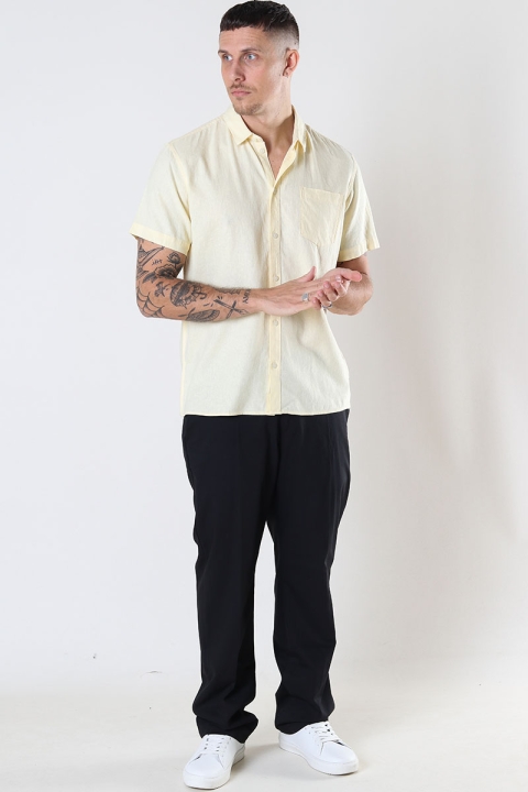 Solid Allan SS Linen Shirt Anise Flower