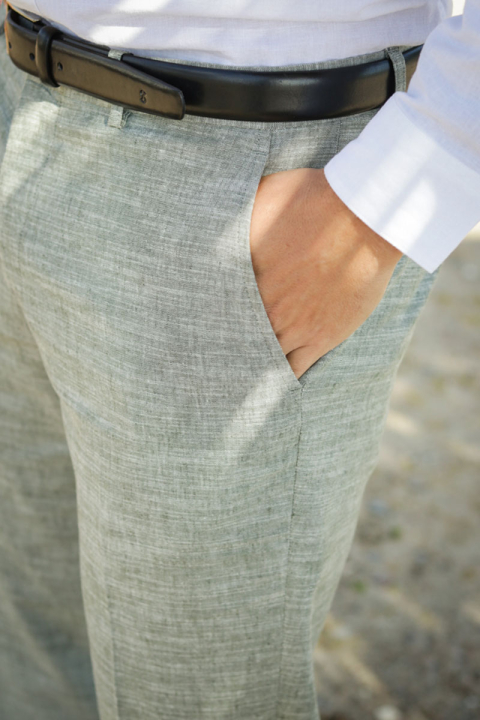 Jack & Jones Riviera Linen Trouser Four Leaf Clover