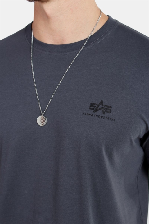 Alpha Industries Basic T-skjorte Small Logo Greyblack/Black