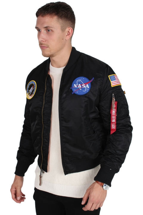 Alpha Industries MA-1 VF NASA Bomber Jakke Black