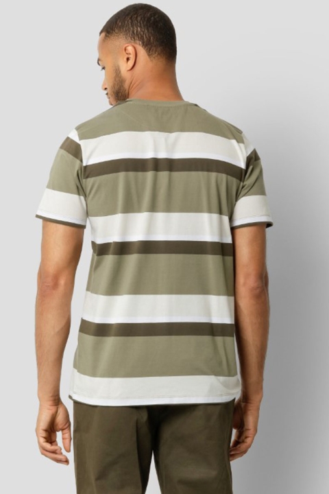 Clean Cut Copenhagen Bradley Cotton Tee Dusty Green/Ecru