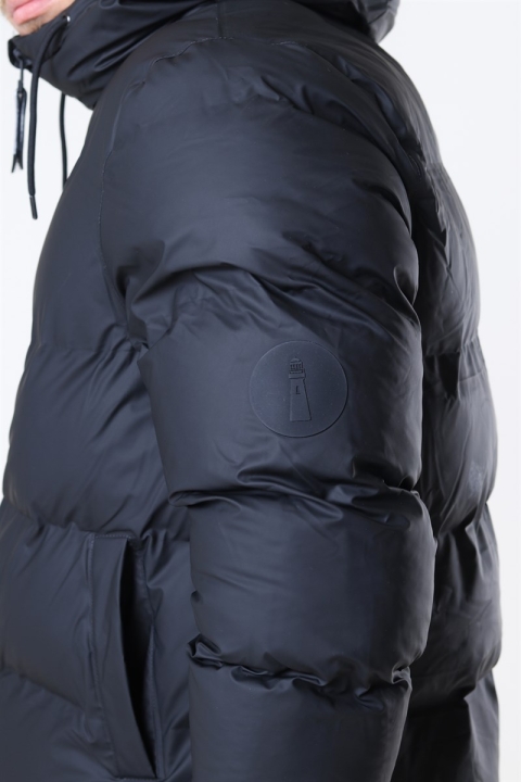 Rains Long Puffer Jacket Black