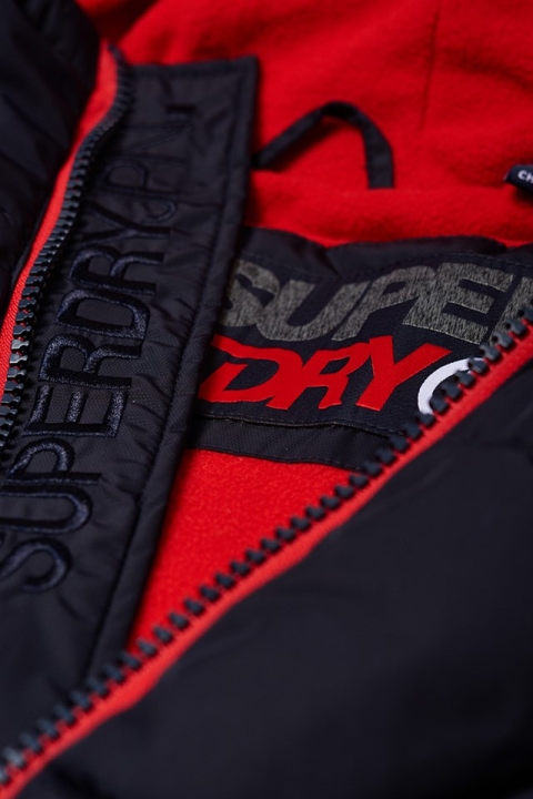 Superdry Sports Puffer Jakke Navy/Bright Red