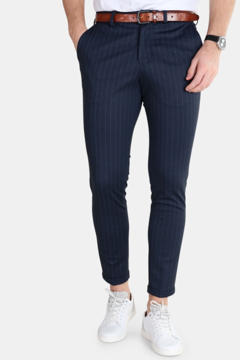 Selected Skinny - Jersey Pants B Navy Blazer/Navy stripes