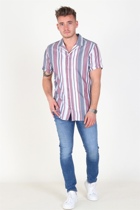 Jack & Jones Robert Stripe Skjorte S/S Cordovan