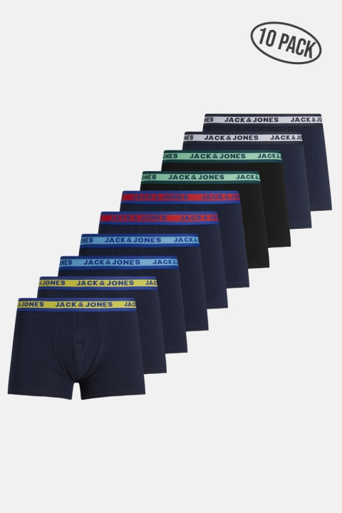 Jack & Jones JACSOLID TRUNKS 10 PACKS Navy Blazer Navy - Navy - Navy - Navy - Navy - BLK - BLK -Surf