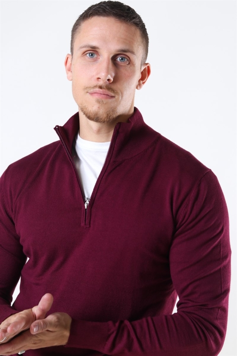 Jeff Argento Half Zip Strikke Zinfandel