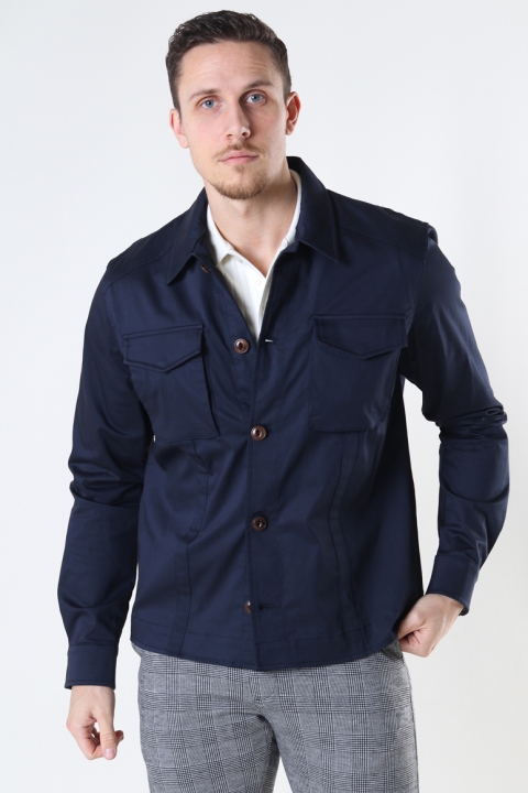 Mos Mosh Gallery Milo Cole Overshirt Navy