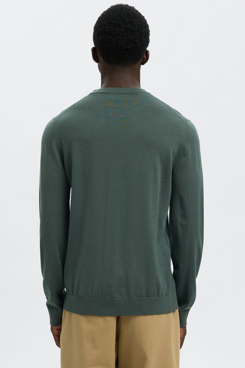 Selected Tray LS Merino Knit Crew Neck Deep Forest