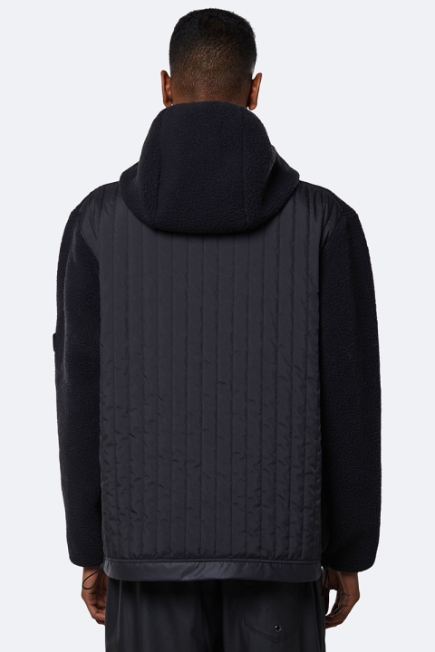 Rains Fleece Pullover Hoodie 01 Black