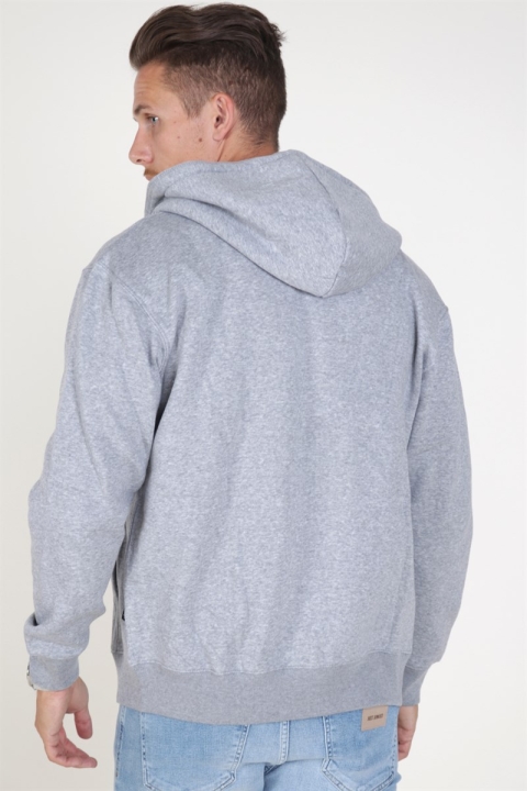 Jack & Jones Soft Genser Zip Hood Light Grey Melange