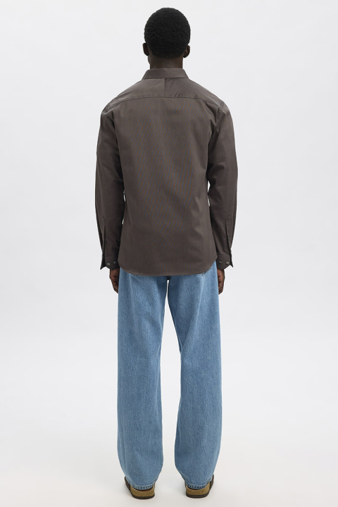 Selected Performance Stretch LS Shirt Morel Mixed Black