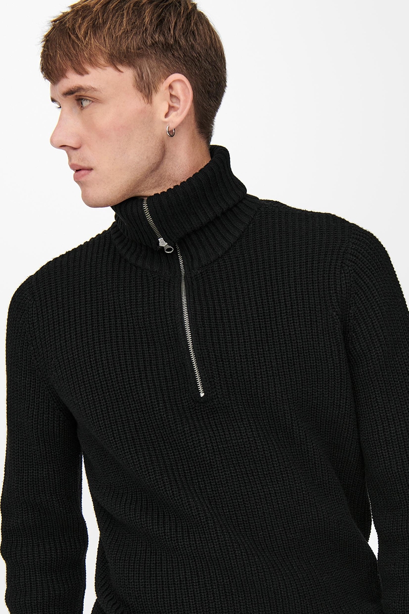 激安ブランド High TRUE Density linkswear High Neck Zip Knit - htii