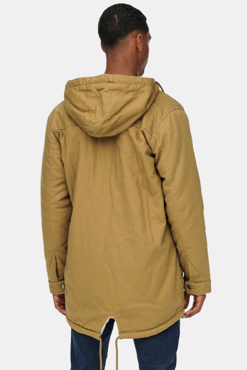 ONLY SONS ALEX TEDDY PARKA JACKET Dull Gold