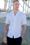 ONLY & SONS Caiden SS Resort Linen Shirt White