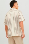 Jack & Jones Cabana Stripe Shirt SS Chestnut