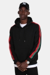 Klokkeban Classics Stripe Shoulder Hoodie Black/ Fire Red/ Green