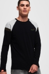 Superdry O L Eng'D Sleeve Baseball T-skjorte Black