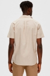 Selected SLHREGNEW-LINEN SHIRT SS RESORT W Kelp