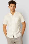 Clean Cut Copenhagen Bowling Cotton Linen Shirt SS Ecru