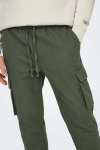 ONLY & SONS Linus Cargo Cotton Linen Pants Olive Night