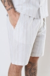 Kronstadt Chill Linen Stripe 02 Shorts Sand